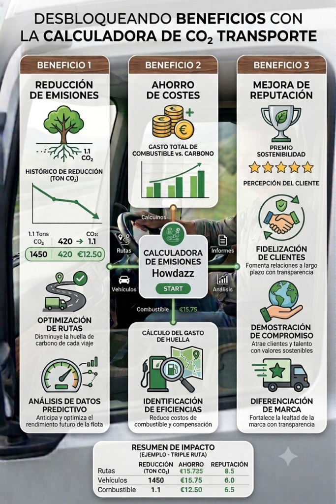 infografia de los beneficios de utilizar la calculadora de la huella de carbono