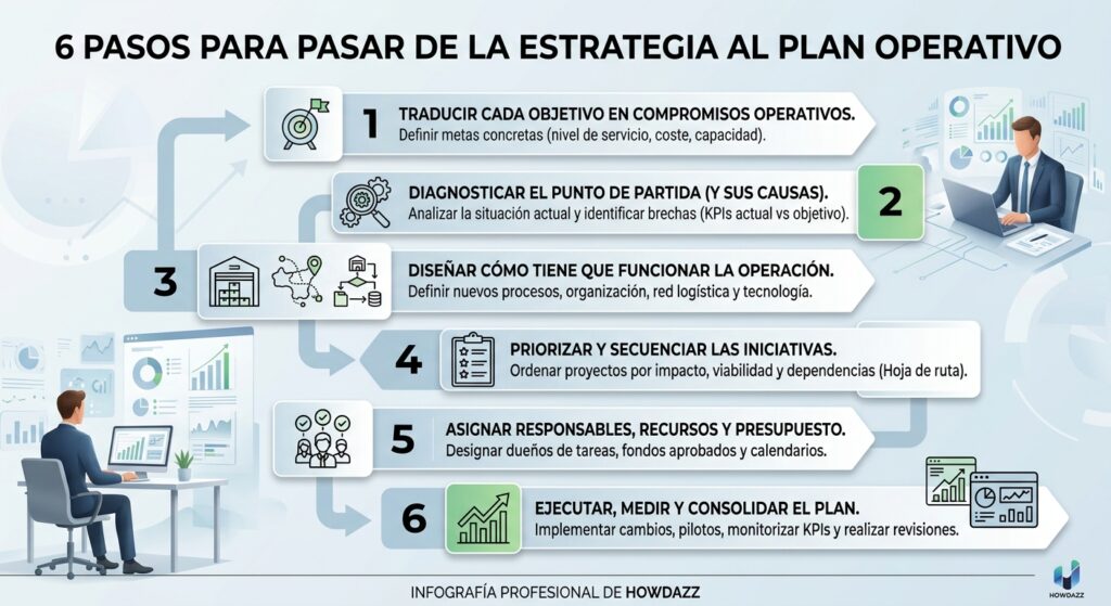 los 6 pasos para saber si pasas de la estrategia a la operativa