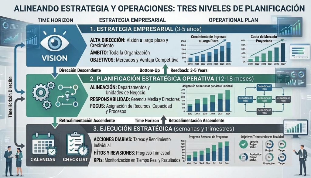 estrategia y operaciones 3 niveles